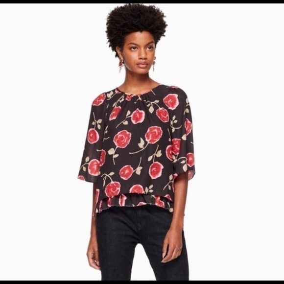 Kate Spade Hazy Rose Double Layer Top Blouse - Picture 4 of 13